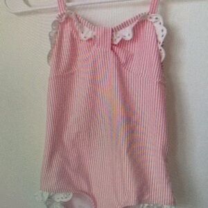 Pink Striped Kids Swimsuit